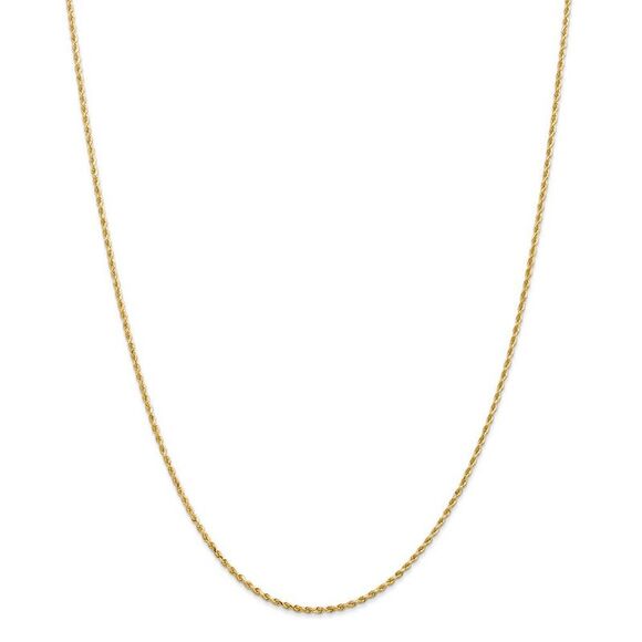 1.5mm 14k Yellow Gold, Diamond Cut Rope Chain Necklace, 30 Inch - Picture 1 of 8